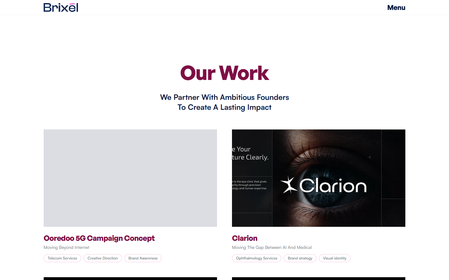 Work / portfolio listing