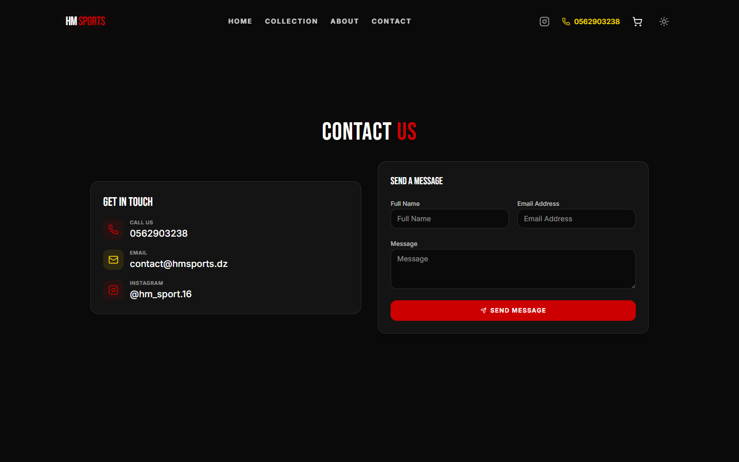 Contact page